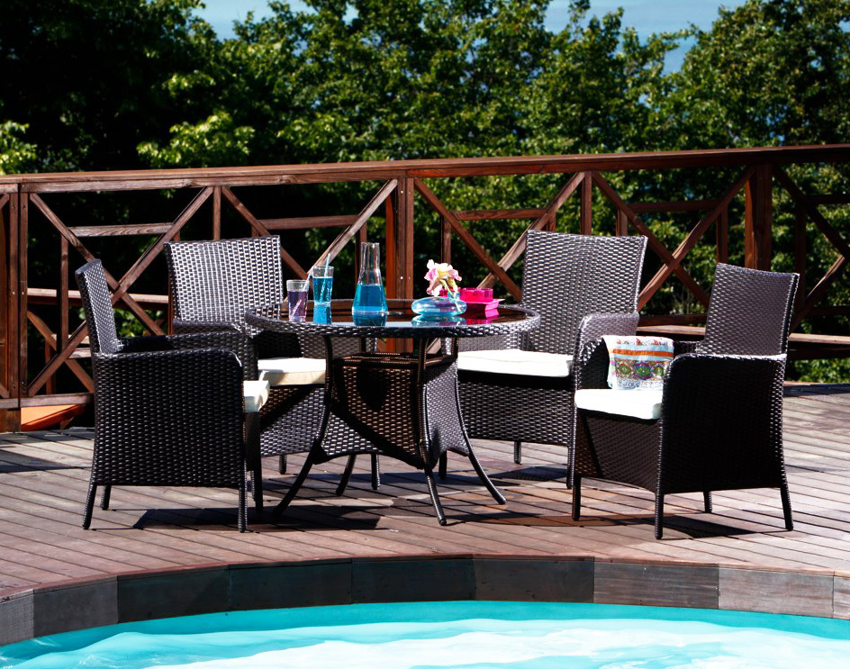 Ensemble de jardin BAHAMAS - 4 chaises et 1 table