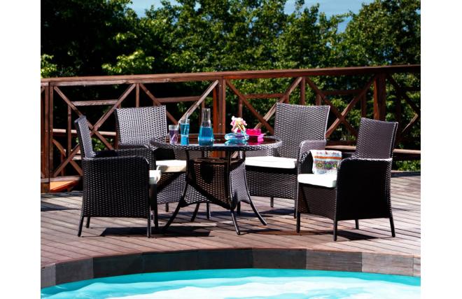 Ensemble de jardin BAHAMAS - 4 chaises et 1 table