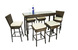 Ensemble de jardin CUBA - 4 tabourets, 2 chaises hautes & 1 bar - Couleur Cacao image 1
