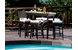 Ensemble de jardin CUBA - 4 tabourets, 2 chaises hautes & 1 bar - Couleur Cacao image 4
