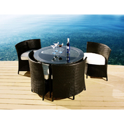 Ensemble de jardin FIDJI - 4 chaises & 1 table - Coloris Noir image pub1