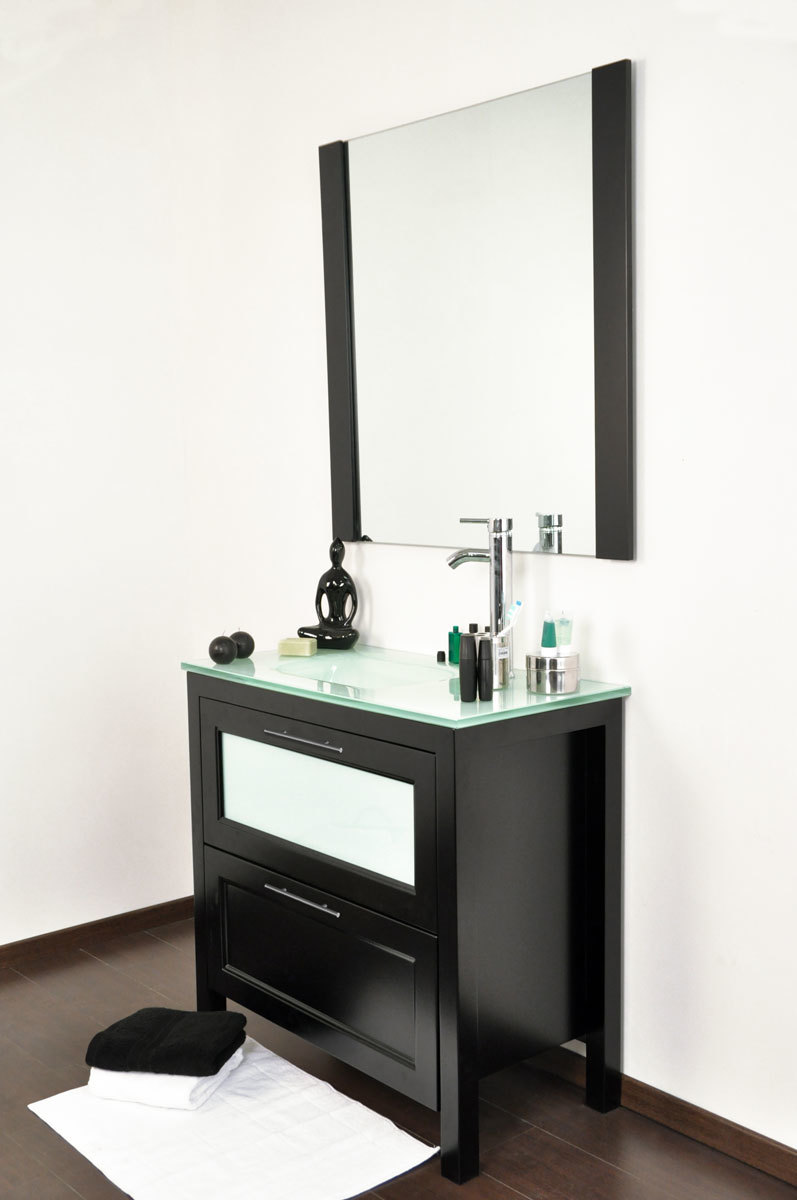 Ensemble de meubles de salle de bain GLADSTONE : vasque, meuble sous-vasque et miroir image 1