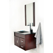 Ensemble de meubles de salle de bains CANBERRA : vasque, meuble sous-vasque et miroir. image pub1