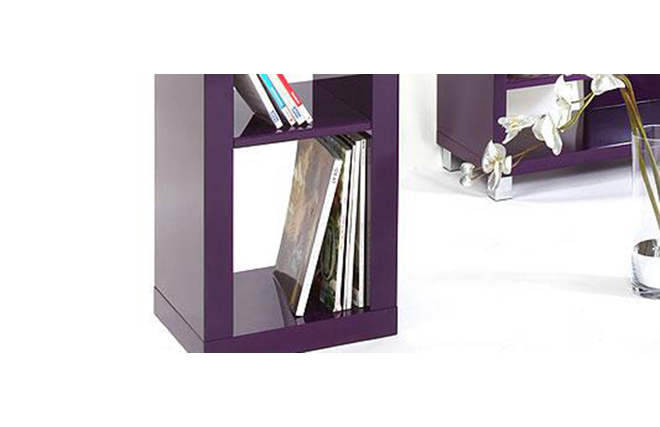Etag&egrave;re design laqu&eacute;e violette HAILY