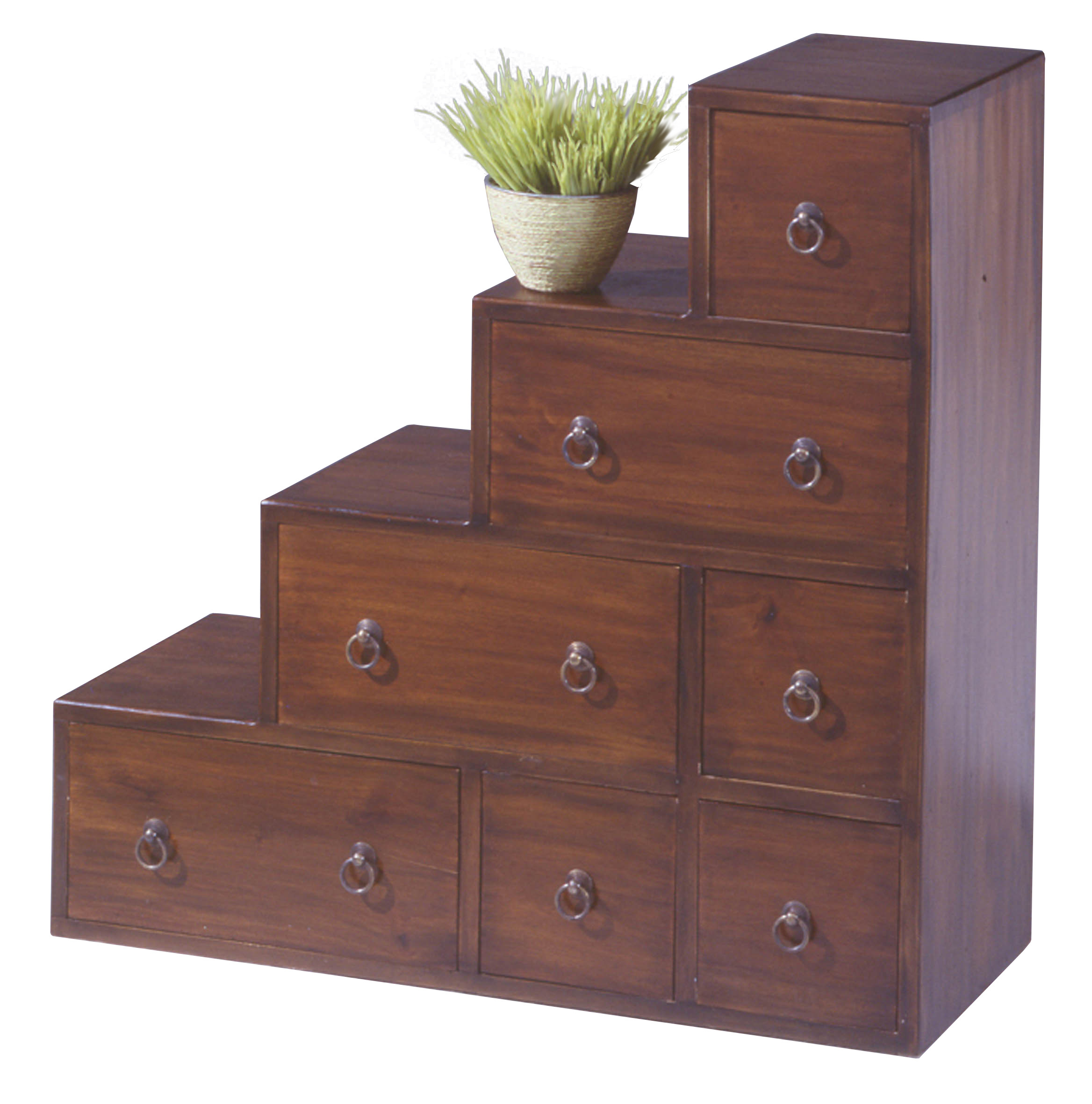 Etag&egrave;re escalier, meuble de rangement  acajou RADJAH
