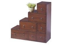 Etag&egrave;re escalier, meuble de rangement  acajou RADJAH