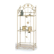 Etag&egrave;re haute en m&eacute;tal beige TOURNESOL image pub1
