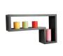 Etag&egrave;re murale contemporaine en bois noir Fulton (lot de 2)