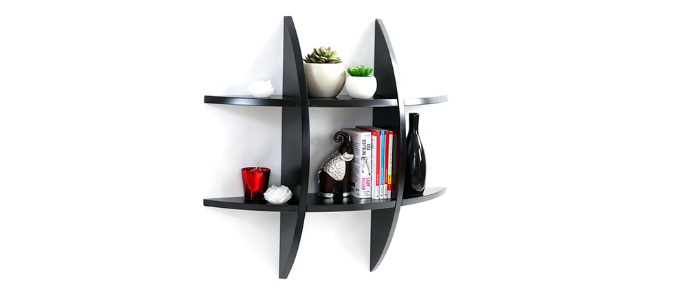 Etag&egrave;re murale design noire SHARK