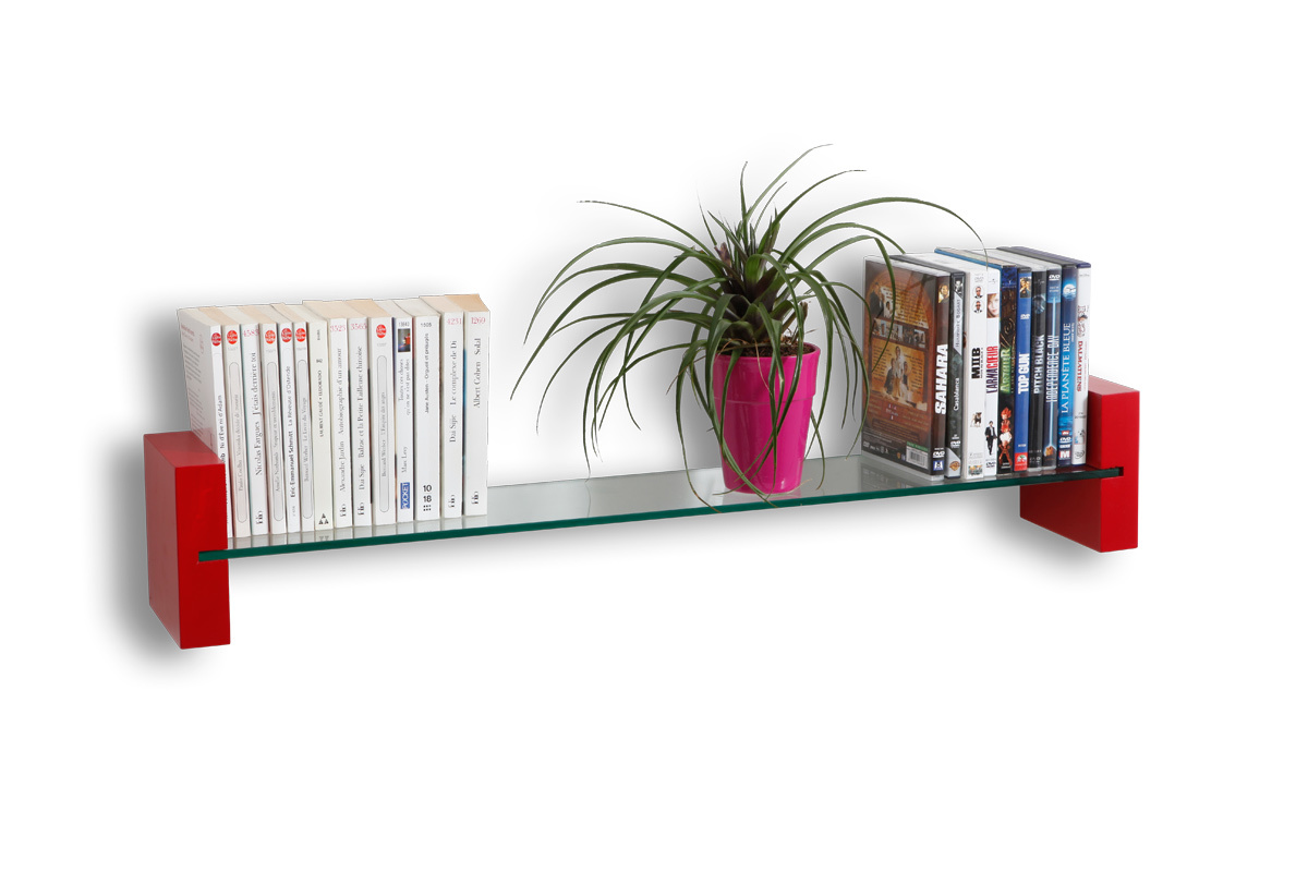 Etag&egrave;re murale design rouge LENA