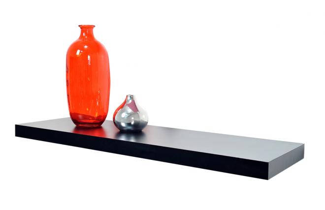 Etag&egrave;re murale noire design 80 cm Manhattan