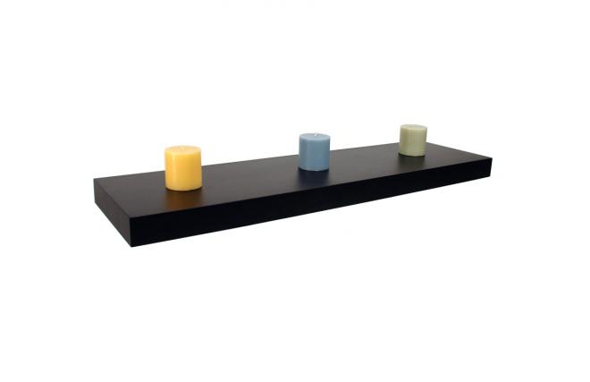 Etag&egrave;re murale noire en bois 91,5 cm Chicago