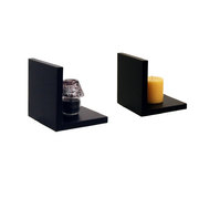 Etag&egrave;re murale noire en bois Cascade L (lot de 2)