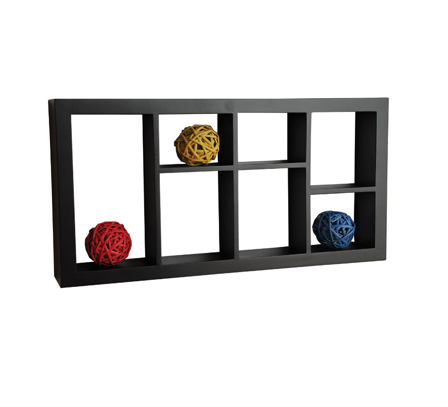 Etag&egrave;re murale noire moderne en bois Taylor