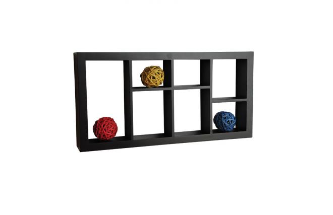 Etag&egrave;re murale noire moderne en bois Taylor