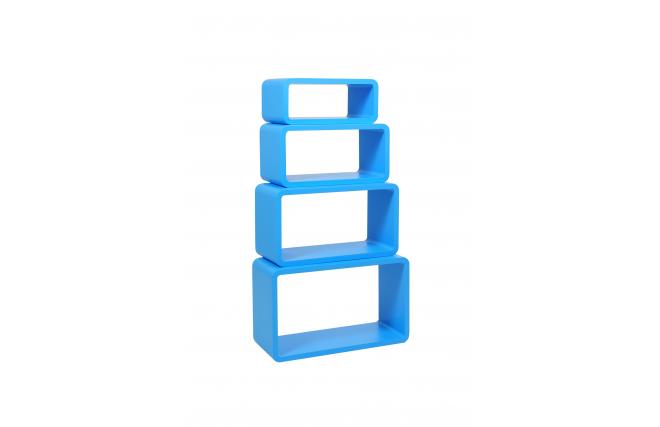 Etag&egrave;re Pop bleu rectangle (lot de 4)
