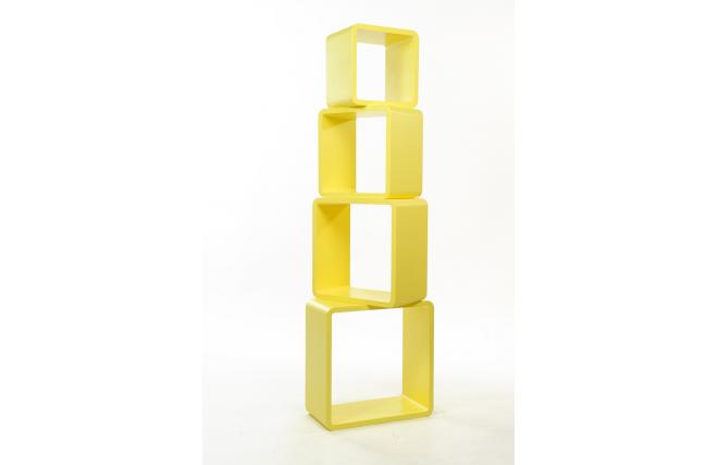 Etag&egrave;re Pop jaune Carr&eacute;e (lot de 4)
