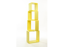 Etag&egrave;re Pop jaune Carr&eacute;e (lot de 4)