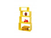 Etag&egrave;re Pop jaune rectangle (lot de 4)