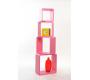 Etag&egrave;re Pop rose carr&eacute;e (lot de 4)