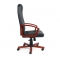 Fauteuil / chaise de bureau cuir noir Venus - refente de cuir pigment&eacute;e