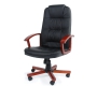 Fauteuil / chaise de bureau cuir noir Venus - refente de cuir pigment&eacute;e