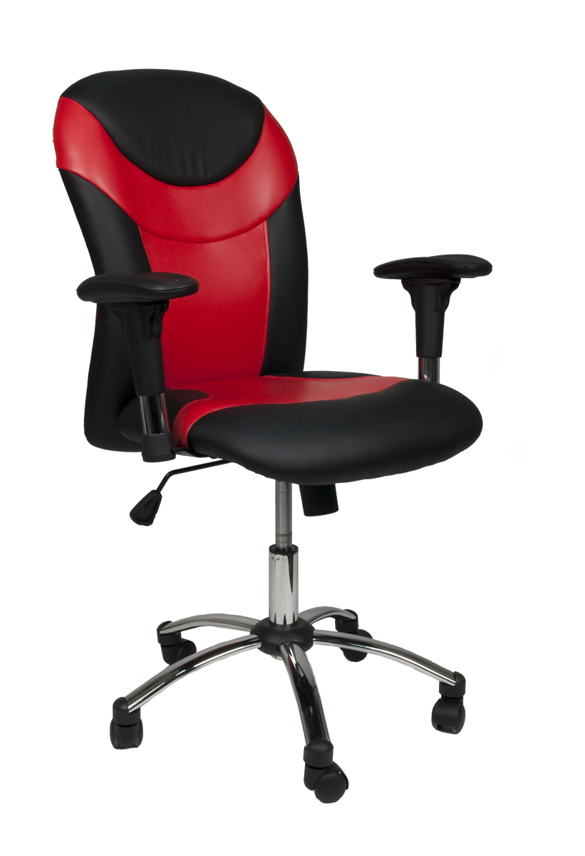 Fauteuil / chaise de bureau rouge et noir moderne Paulo
