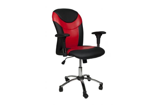 Fauteuil / chaise de bureau rouge et noir moderne Paulo