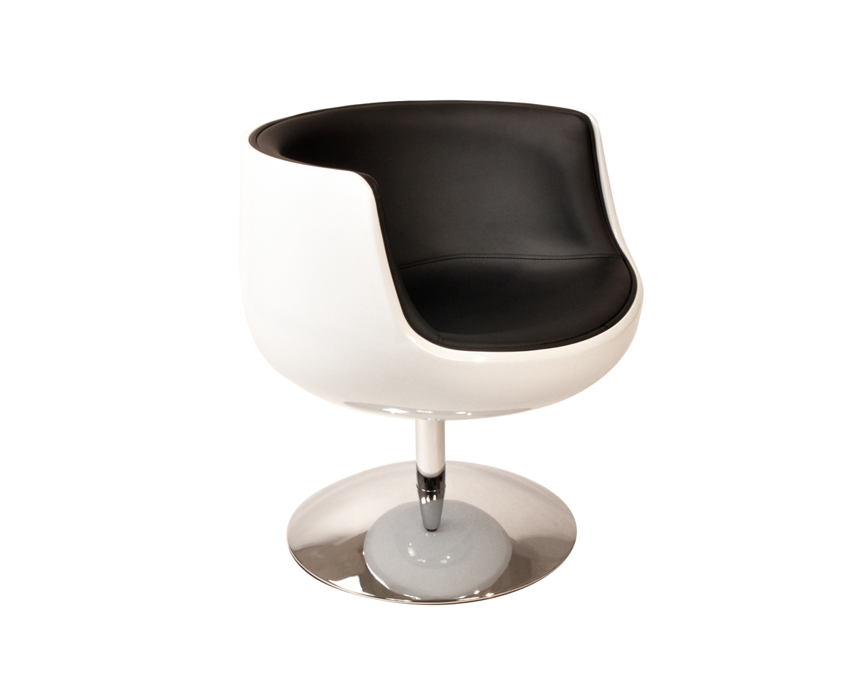 Fauteuil / chaise design BRADY blanc et noir  image 1