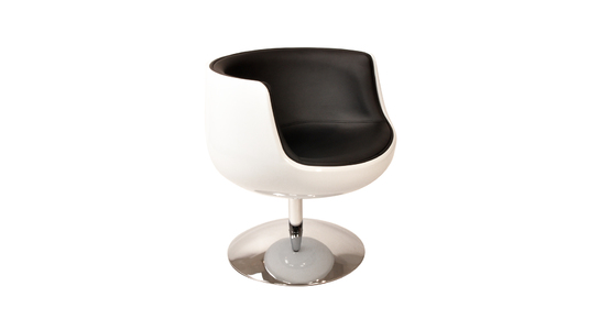 Fauteuil / chaise design BRADY blanc et noir  image 1