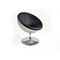 Fauteuil / chaise design r&eacute;tro argent et noir Stanley