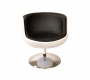 Fauteuil / chaise design r&eacute;tro blanc et noir Brady
