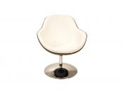 Fauteuil / chaise design r&eacute;tro blanc et noir Solly