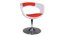 Fauteuil / chaise design r&eacute;tro blanc et rouge GROOVY
