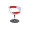 Fauteuil / chaise design r&eacute;tro blanc et rouge GROOVY