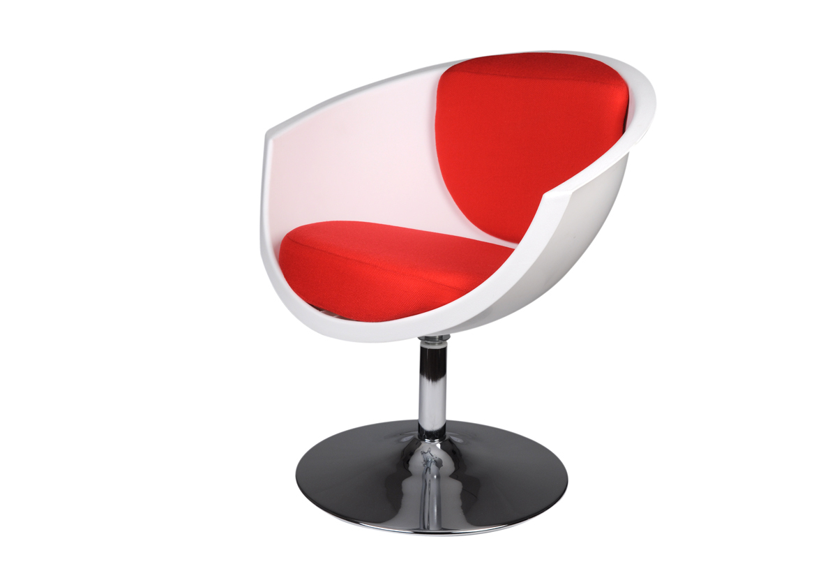 Fauteuil / chaise design r&eacute;tro blanc et rouge New Groovy
