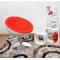 Fauteuil / chaise design r&eacute;tro blanc et rouge Stanley