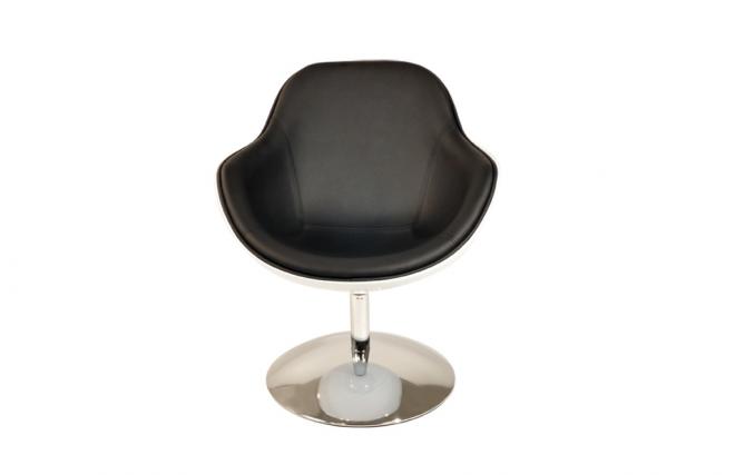 Fauteuil / chaise design r&eacute;tro noir et blanc Solly