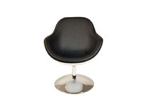 Fauteuil / chaise design r&eacute;tro noir et blanc Solly