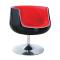 Fauteuil / chaise design r&eacute;tro noir et rouge Brady