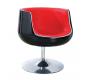 Fauteuil / chaise design r&eacute;tro noir et rouge Brady