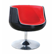 Fauteuil / chaise design r&eacute;tro noir et rouge Brady