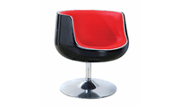 Fauteuil / chaise design r&eacute;tro noir et rouge Brady