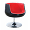 Fauteuil / chaise design r&eacute;tro noir et rouge Brady