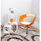 Fauteuil / chaise design r&eacute;tro orange et blanc GROOVY