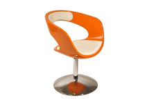 Fauteuil / chaise design r&eacute;tro orange et blanc GROOVY