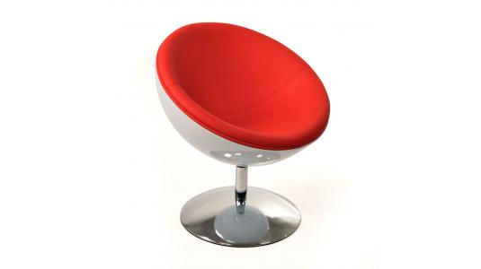 Fauteuil / chaise design STANLEY blanc et rouge en ABS et polyur&eacute;thane  image 1