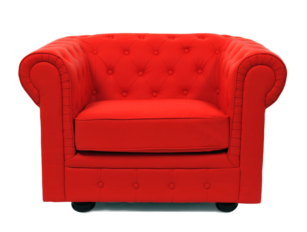 Fauteuil Chesterfield coloris rouge