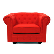 Fauteuil Chesterfield coloris rouge