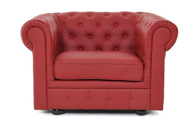 Fauteuil CHESTERFIELD groseille
